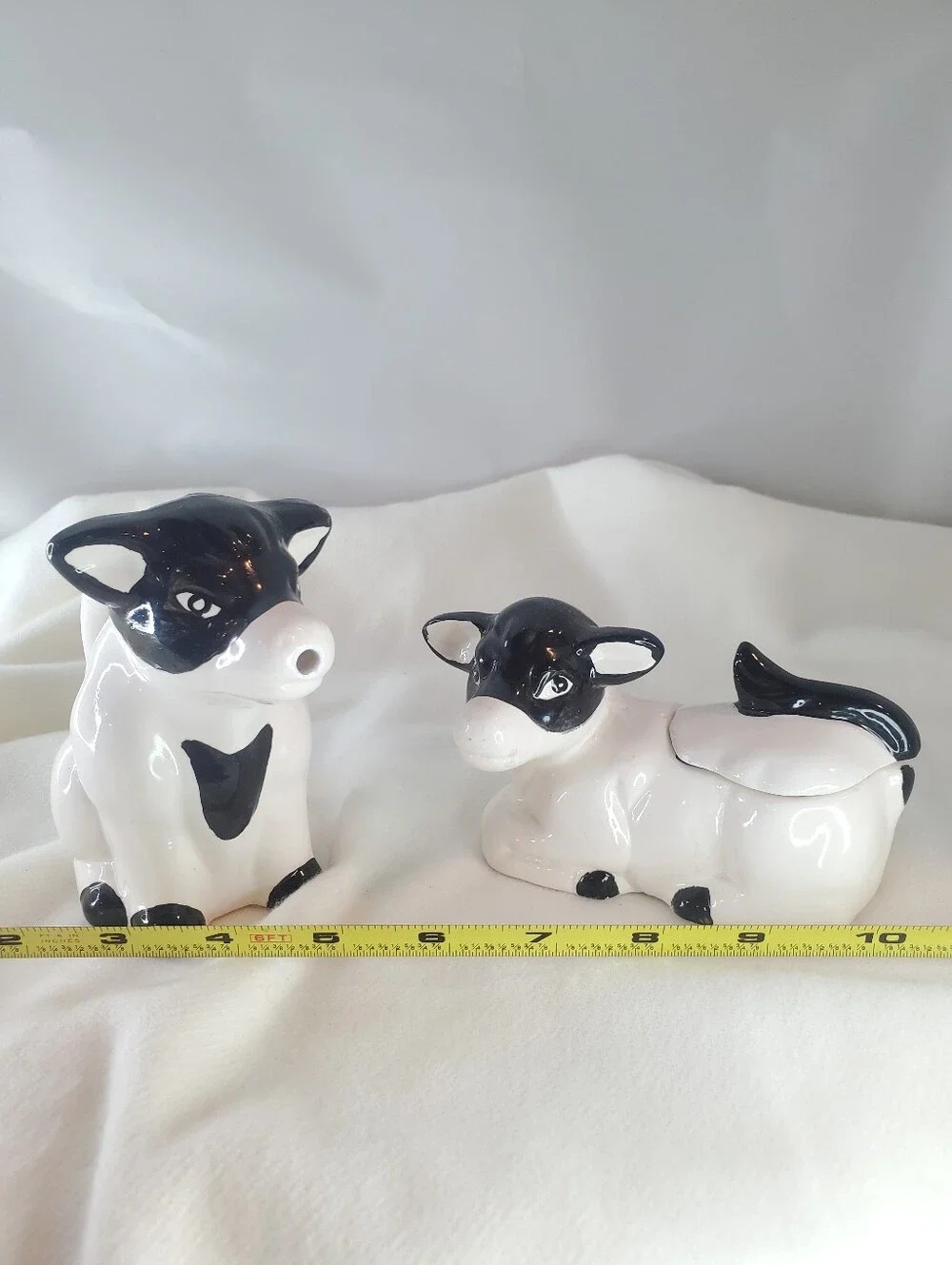 Vintage Jersey Cow Creamer & Suger Bowl. Great set for kitchen farm decor.